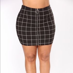 Fashion Nova Raku Checkered Mini Skirt (1X)